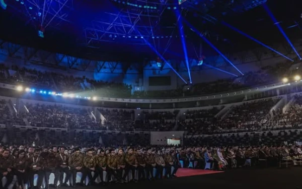 Foto Suasana puncak Perayaan Natal Nasional 2024 yang diselenggarakan di Indonesia Arena, Jakarta pada Sabtu malam 28 Desember 2024. (Foto: IG Prabowo)