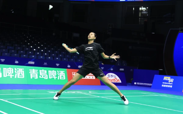 Foto Tunggal putri Indonesia Putri Kusuma Wardani berlatih di di Qingdao Conson Gymnasium pada Senin (10/2/2025) jelang Badminton Asia Mixed Team Championships 2025. (Foto: PP PBSI)