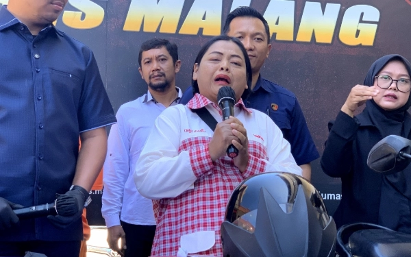 Gambar Polres Malang Tangkap Pencuri Motor Milik Kurir Yakult, Korban Menangis Terharu