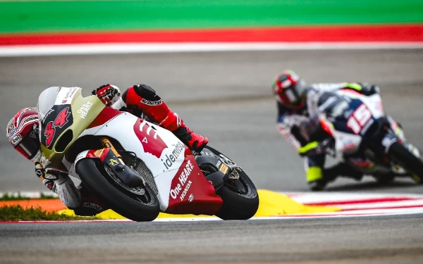 Foto Mario Aji di sesi kualifikasi GP Portugal (23/3/2024)(Foto: Honda Team Asia)