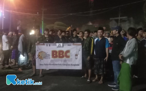 Foto Salah satu peserta musik patrol dari desa telok galais. (Foto. Ismail Hs. Ketik.co.id)